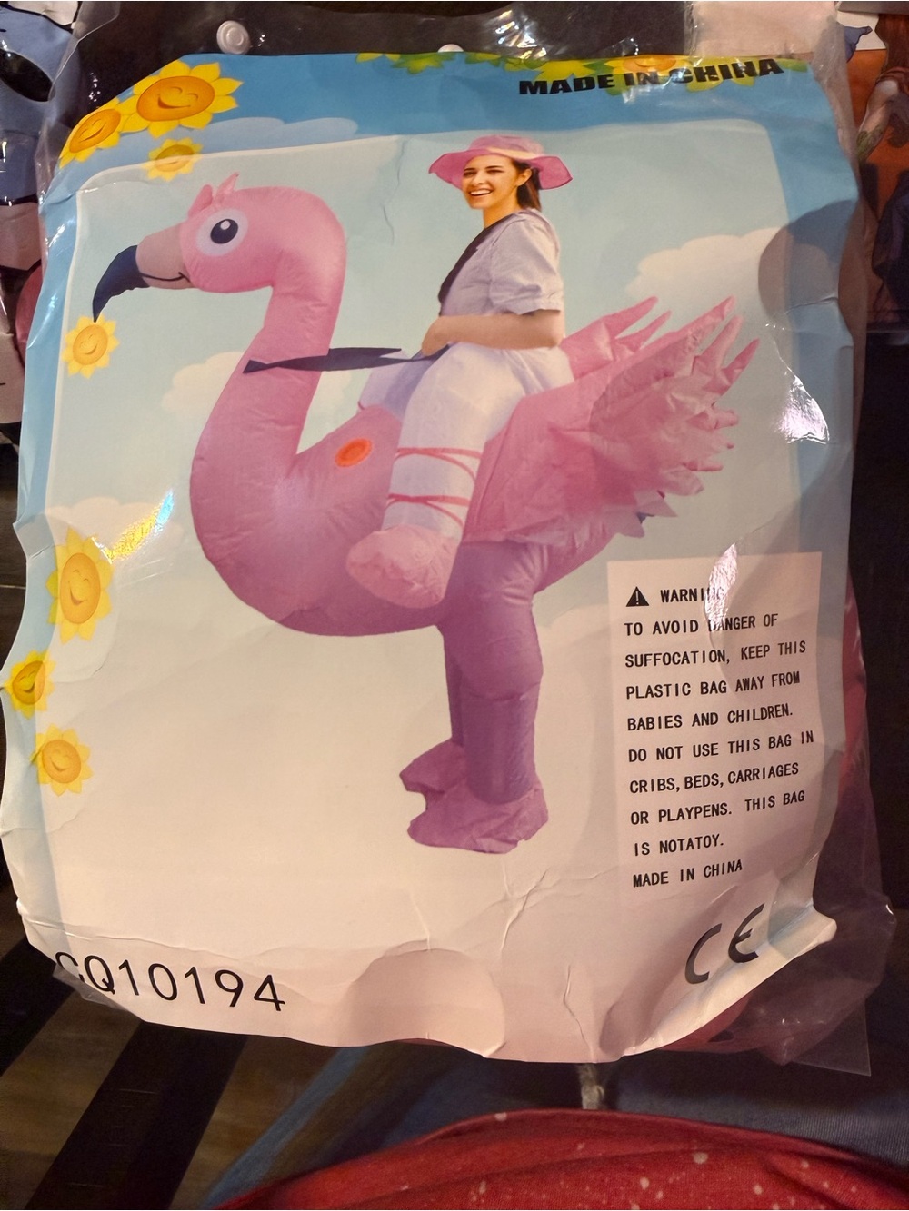 Pink Inflatable Flamingo Costume adult